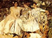 Joaquin Sorolla My Wife and Daughters in the Garden, china oil painting artist